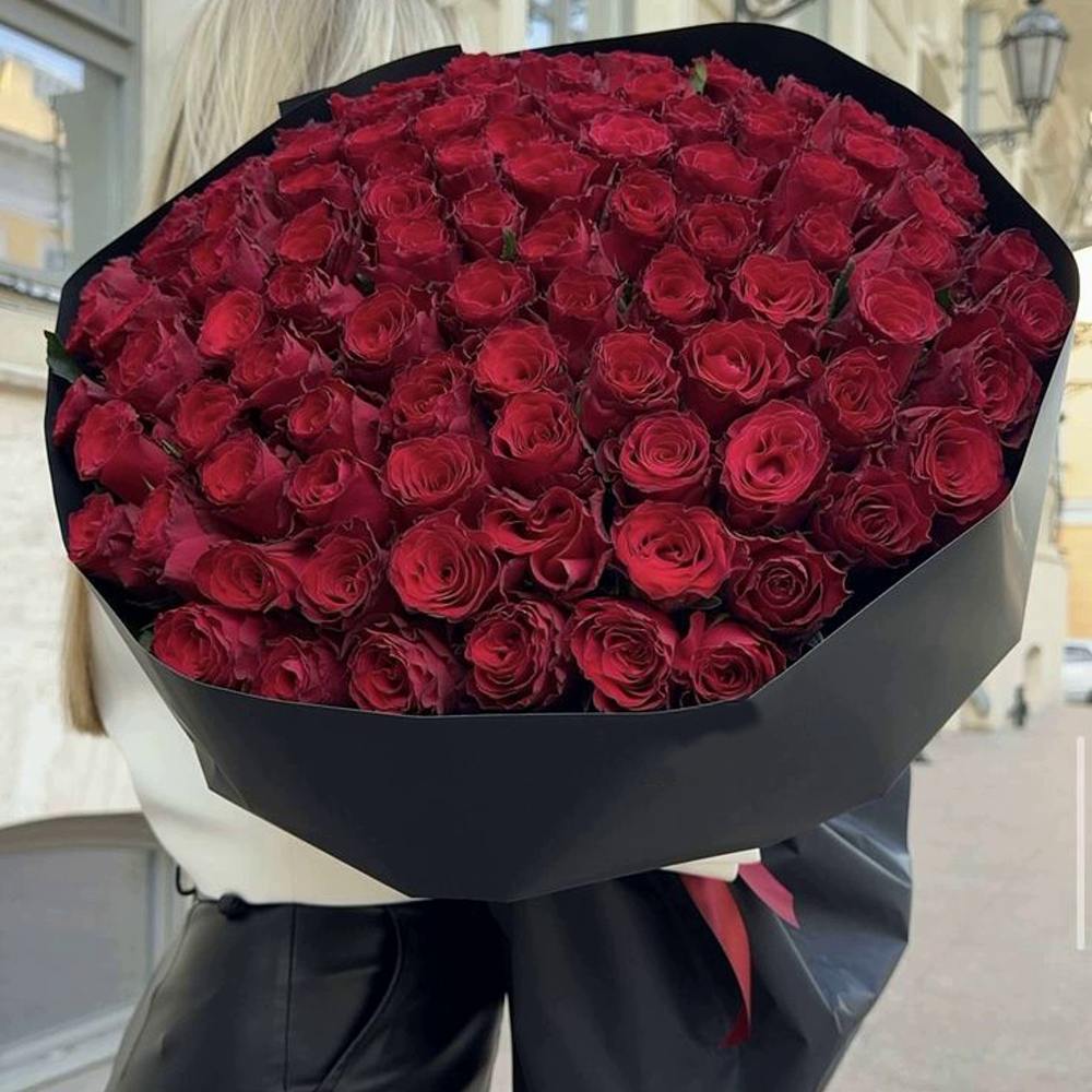 101 красная роза Premium 50 см